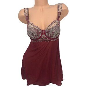 Auden Floral Lace Push Up Bustier Nightgown Lingerie Dress Babydoll Nightie SZ S